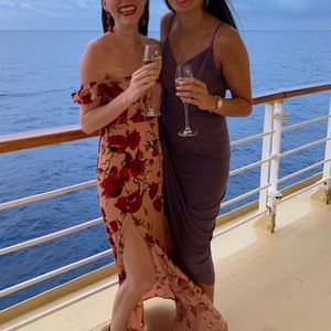 Off the Shoulder Floral Maxi Dress